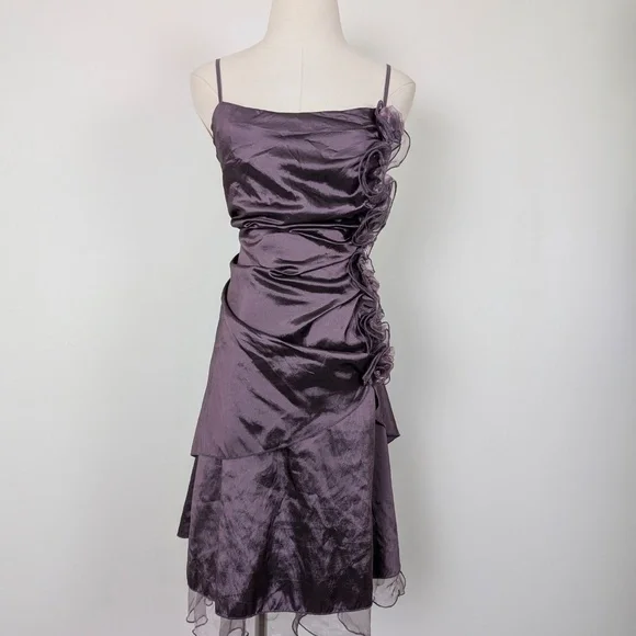 Free with Purchase - Asymmetrical Purple Prom Dress Mini - Picture 9 of 14